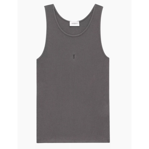 SAINT LAURENT YSL logo embroidered tank top - Picture 1 of 5